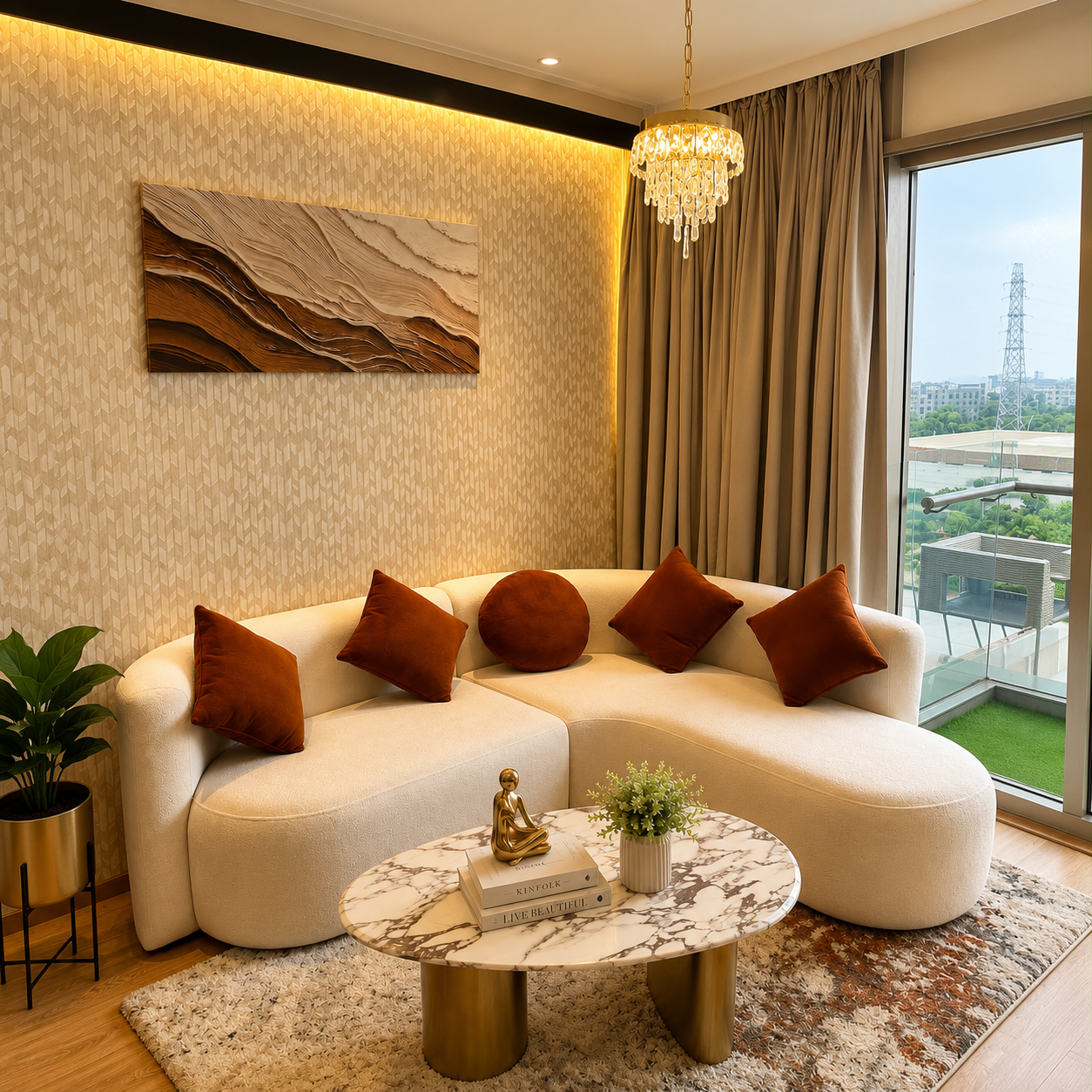 Elegant luxury apartment interior at ROVER INN